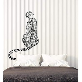 Vinyl Wall Decal Wild Animal Cheetah Big Cat Leopard Stickers Mural Large Decor (g4829) Black