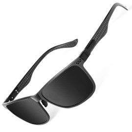 NSSIW Polarized Sunglasses for Men, Upgrade Carbon Fiber Sun Glasses for Men Driving Fishing Golf with UV400 Protection (Black/Grey)