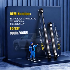 15 inch 100 Lbs Gas Spring Shocks Struts, SE150P100 15 inch Lift Supports for Truck Bed Tonneau Cover RV Bed Boat Hatch Cabinet Toolbox Lid Floor Hatch RV Door, 2 Pcs (Without Mounting Bracket)