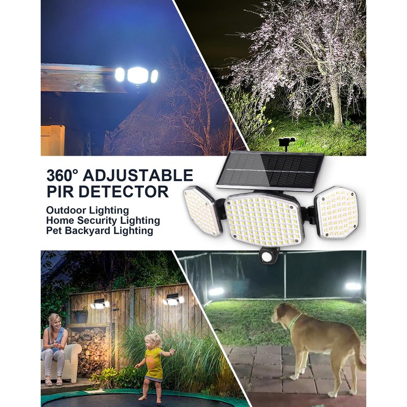 HAARAY Solar Motion Sensor Outdoor Lights with Stakes, In-Ground or
