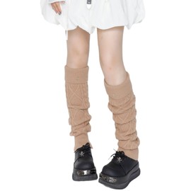 YELAIVP Y2K Kawaii Knit Leg Warmers for Women Winter 80s Leg Warmers Gyaru Cute Ankle Heap Socks for Goth Lolita Girls