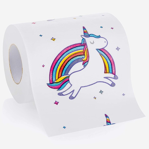 Seymour Butz - 2 Rolls - Rainbow Unicorn Funny Toilet Paper - Perfect for Gag Gifts, White Elephant Gifts, or Potty Training