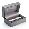 STERLL Mens Wedding Sterling Silver Shiny Matte Stripe Tie Clip
