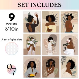 Decoración 97 para mujer negra, decoración de pared para niña negra, carteles de mujeres negras, pinturas de arte afroamericano, imágenes africanas abstractas para niñas negras para decoración de
