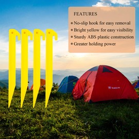 Tent Stakes for Sand ，Plastic Tent Stakes Heavy Duty 10PCS One Set, Lighter and Safer Than Tent Stake Metal ,9 Inch Yellow Tent Stakes for Sand/Sand Stakes for Beach