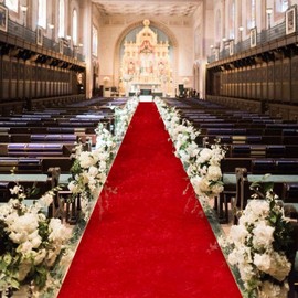 FANPROMS Red Aisle Runner for Wedding Ceremony 4x25 FT Carpet Runner for Party Wedding Aisle Runner Velvet Aisle Runner Wedding Runner Floor Carpet Rugs Aisle Runway for Birthday Party Aisle Runway