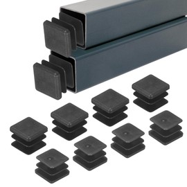 M METERXITY 30pcs Square Tube End Caps 0.7"/18mm Plastic Tube Plug Square Metal Tubing for Chair Leg Pipe Post Furniture Fence Bumper Tube Plug [Black]