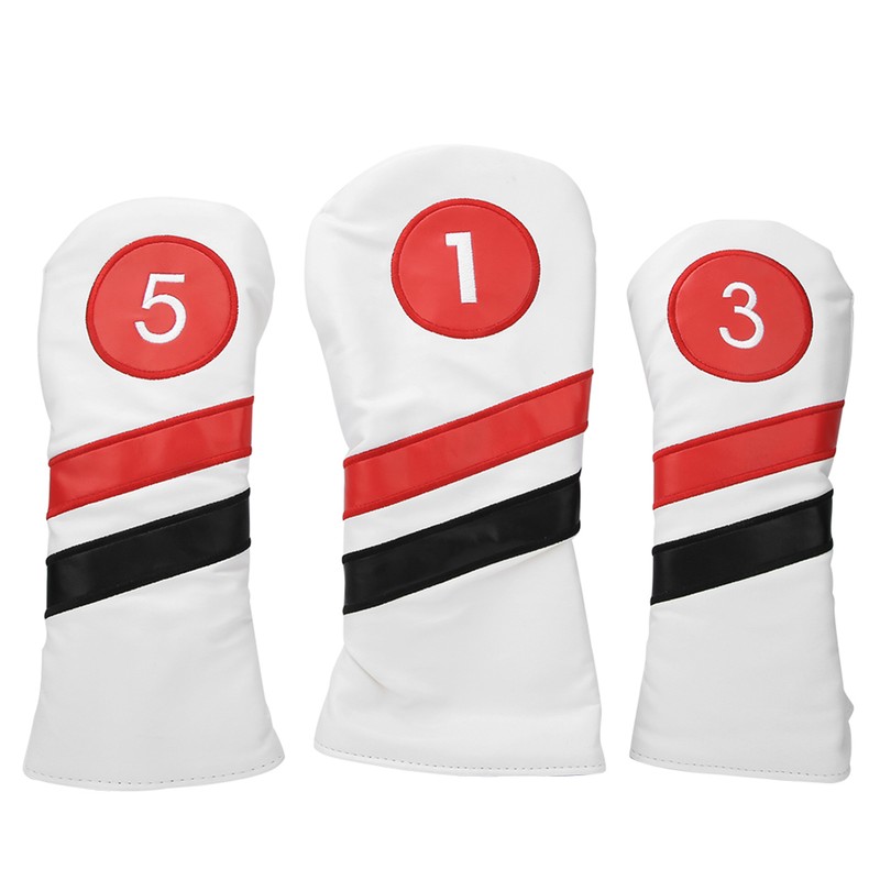 3PCS PU Leather Waterproof Thicken Lining Golf Putter Head Cover