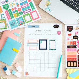 Teling 24 Sheets Holiday Stickers Seasonal Planner Calendar Stickers Monthly Seasonal Stickers Winter First Day of School Aesthetic Stickers Accessories for Scrapbook, Calendar, Planning(Holiday)