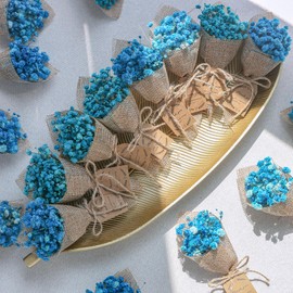 20-Piece set Mini Magnet Dried Flowers Bouquet for Rustic Wedding Favors,Baby Shower Boy Party Favors for Guests,Bridal Shower Party Gifts,Baptism Favors,Thank You Favor. (sapphire blue)