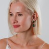 Simulated Emerald Earrings for Women - Green and Gold Earrings,