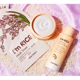 TONYMOLY I'm Rice Clarifying Skincare Set – 3-Step Face Care for Clear, Hydrated Skin – Includes Enzyme Powder Cleanser, Blemish Mask & Brightening Sheet Masks – Gentle Exfoliation & Oil Control
