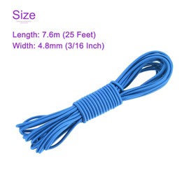 DMiotech 4.8mm Shock Cord, 7.6 M Blue Bungee Cord Tent Pole Shock Cord Round Elastic Kayak Rope Stretch String Marine Grade Heavy Polyester for DIY Projects Tie Downs