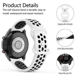 Meliya Bands Compatible with Garmin Forerunner 245/645 & 55/158 Band, 20mm Replacement Soft Silicone Sport Band for Garmin Forerunner 645/245 Music & 55/158 Smart Watch