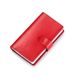 JERLA RFID Credit Card Holder book,Leather Business Card Organizer for Women Men 96 Card Slots (Leather red)