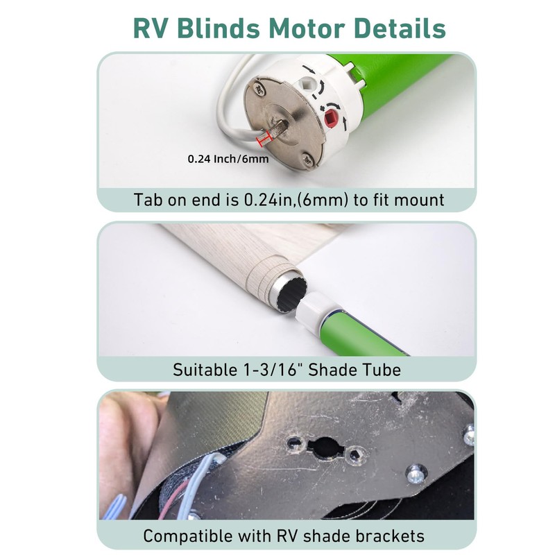 DM25DS 12V RV Awning Shade Replacement Motor – Fits 1-3/16"