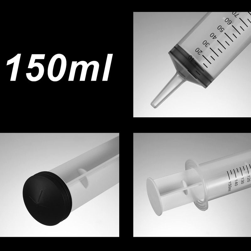2 Pack 150ml/cc Large Syringe , Individually Sealed Plastic Liquid