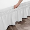 Toodou White Bed Skirt 16 Inch Drop Dust Ruffle Only,