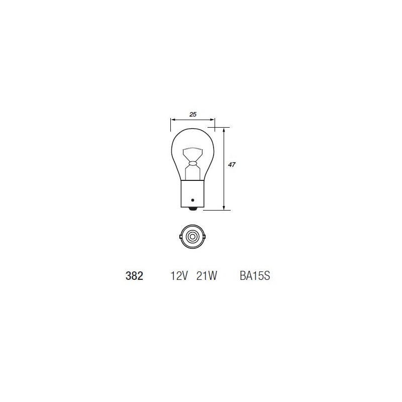 10 x Ring R382 P21W BA15S Bulb 382 12v 21w