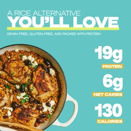 Kaizen Low Carb Keto Mediterranean Rice -High Protein (20g), Keto Friendly, Gluten-Free, Plant-Based, Made with High Fiber Lupin Flour - 8 ounces (Pack of 3)