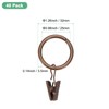 M METERXITY 40-Pack Red Bronze Curtain Rings with Clips, Rustproof