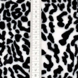 STOFFKONTOR Wellness Fleece Snow Leopard Fabric Sold by the Metre, Colour: White/Black, Cuddly Soft Fleece Fabric for Sewing Clothing, Blankets and Much More