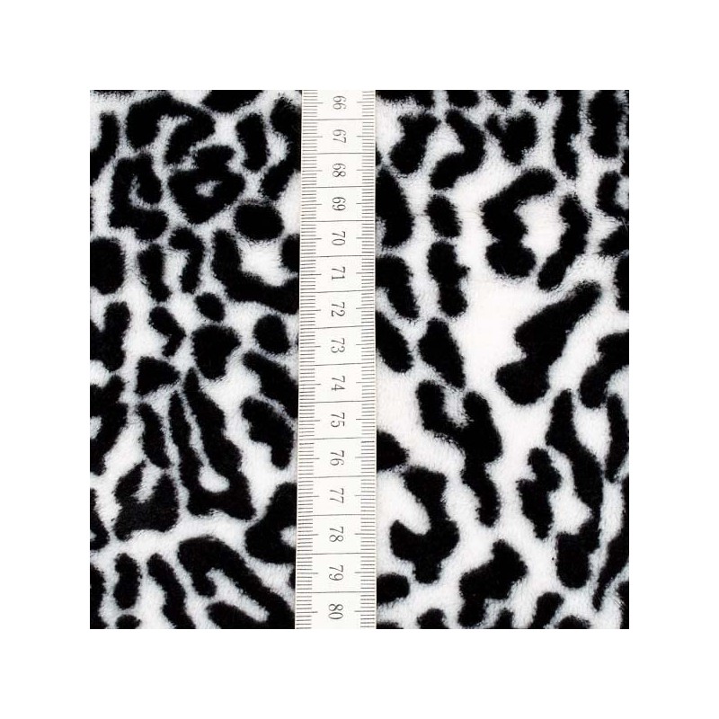 STOFFKONTOR Wellness Fleece Snow Leopard Fabric Sold by the Metre,