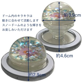 Glitter Dome Magnetic Suction Magnet Folding Smartphone Grip Snow Globe Sockets Korean Smartphone Ring Stand Grip Tock Smartphone Drop Prevention Bunker Ring Cute (Flower)