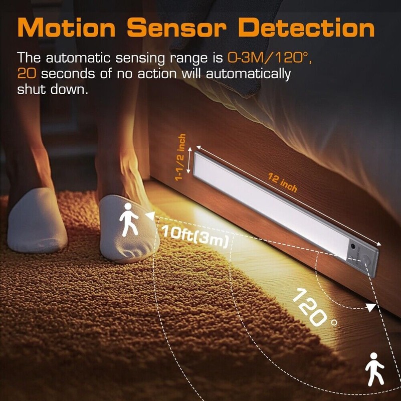 Everbrite 2 Pack 78LED Under Cabinet Lighting, Motion Sensor Light