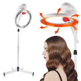 Infrared Hair Dryers, 950W Standing Hair Dryers w/Color Processor Orbiting Hair Drying Perming Machine Equipment Rotating Care 176℉ Orbit Color Salon Adjustable Height 65Inch (A1 White)