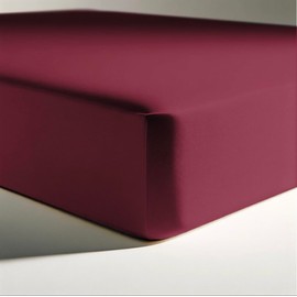 Fitted Sheet 140 x 190 cm 100% Cotton 4 Elasticated Corners Garnet