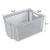 Neadas 6 Packs Large Plastic Storage Stacking Baskets, Large Stackable