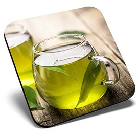 Great Single Coaster Square - Healthy Green Tea Organic Drink |Glossy Quality Coasters | Tabletop Protection for Any Table Type #16538