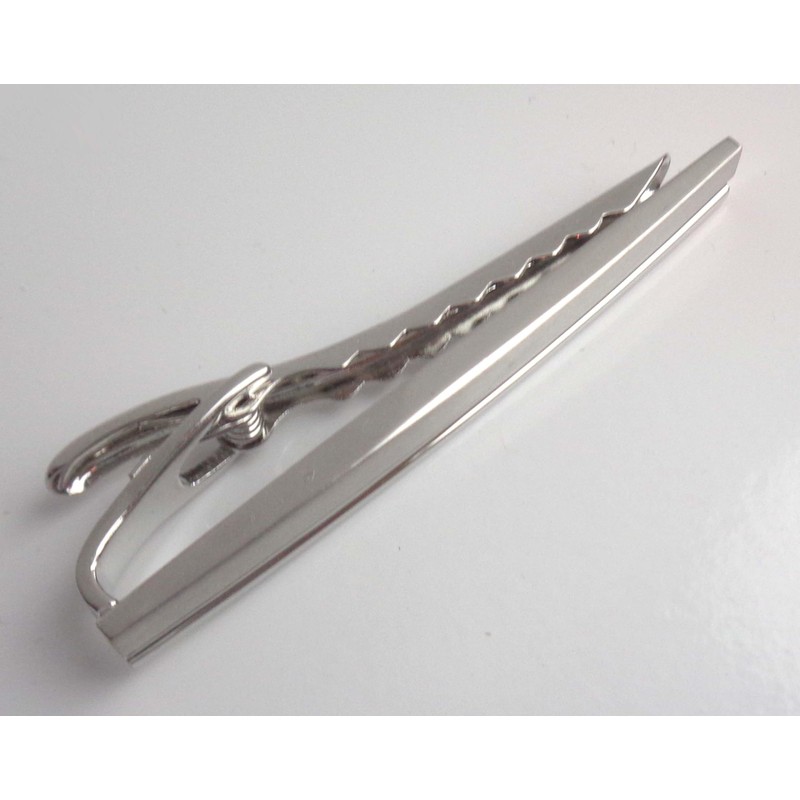 Tie Clip Short 5.8 cm Silver Matte Shiny Including Gift