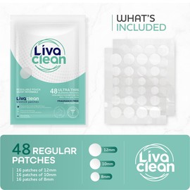 Livaclean (84 Count, 2 Pack) Mixed bundle of Regular (48) and Salicylic Acid (36) Hydrocolloid Patches - Gunk Absorbing Cover, Hydrocolloid Bandages