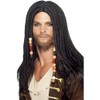 Smiffy's Pirate Wig with Beads - Black