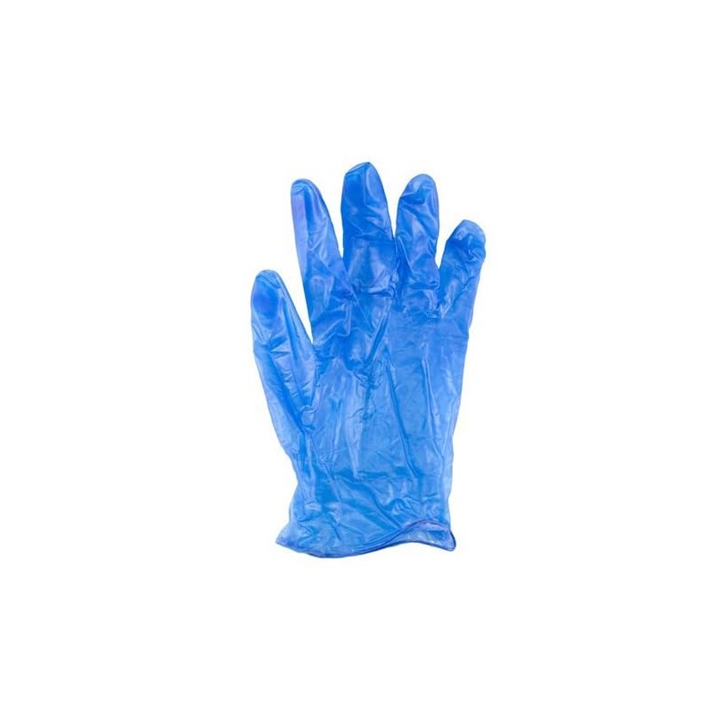 Capri Powder Free Vinyl Gloves (Pack of 100), Blue, Large