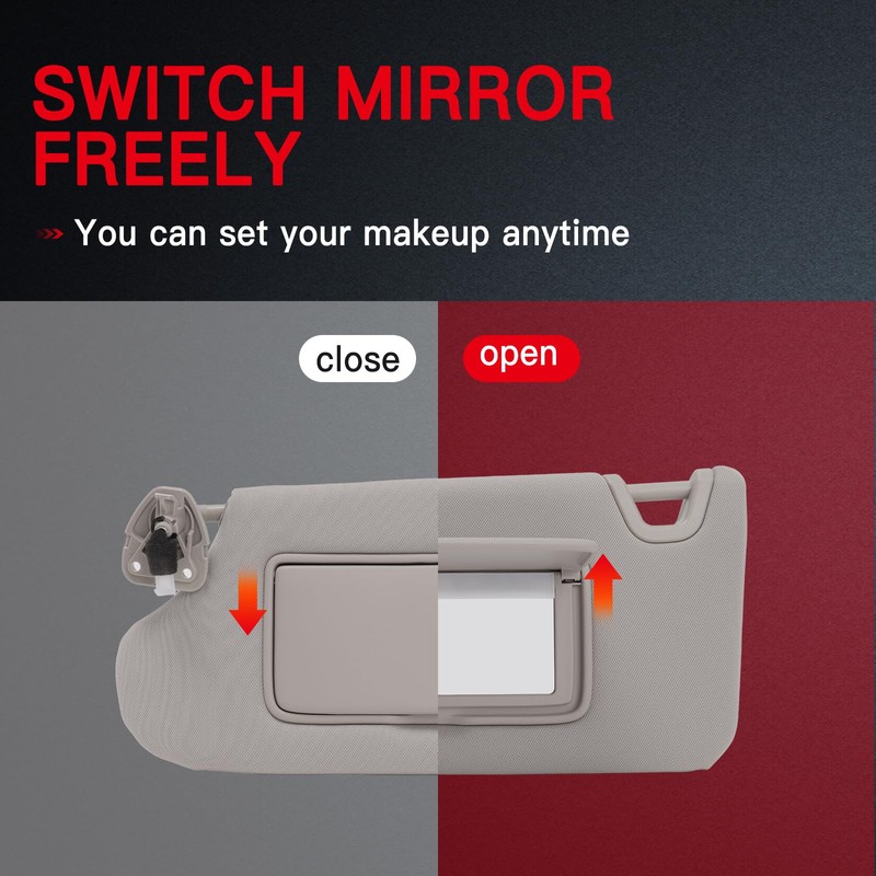 CCIYU Right Passenger Side Sun Visor fit for 2013-2018 for