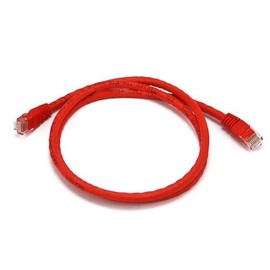 PIMFG 1ft Cat6 Ethernet Network Crossover Cable, Molded - Red