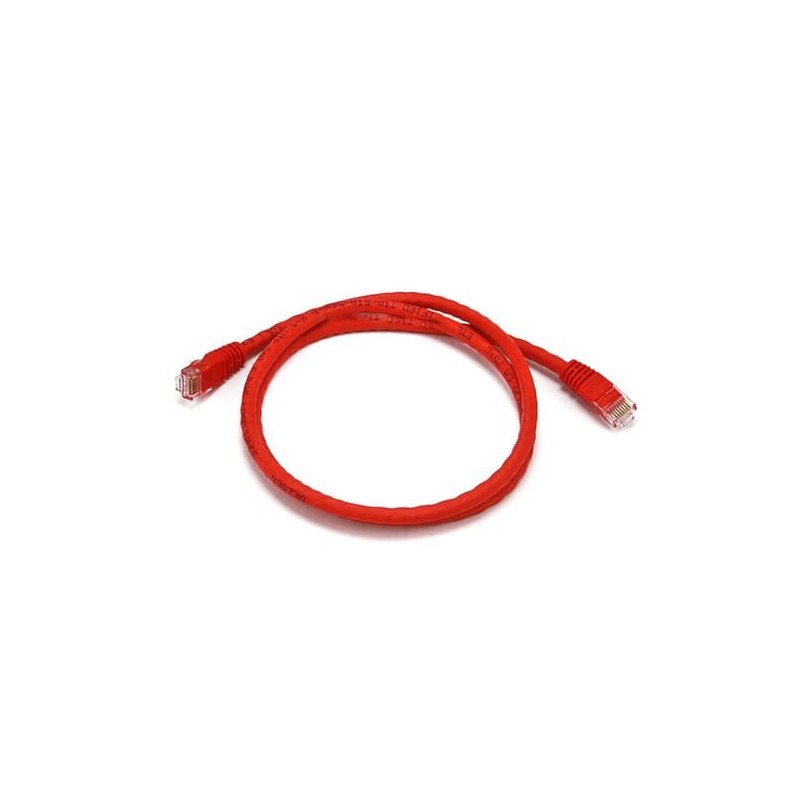 PIMFG 1ft Cat6 Ethernet Network Crossover Cable, Molded - Red