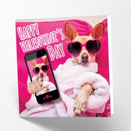 Maturi Blank Valentines Greetings Card with Posh Dog Image