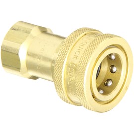 Dixon Valve 4HF4-B Brass ISO-B Interchange Hydraulic Fitting, Coupler, 1/2" Coupling x 1/2" - 14 NPTF Female Thread