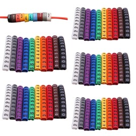 500 Pcs Cable Markers 0 to 9 Numbers Different 10 Colors Insulation Cable Identification Tags Durable Wire Labels