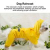 Dog Raincoat Waterproof Breathable Adjustable Hooded Dog Raincoat with Pocket