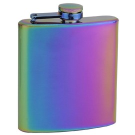 Gifts Infinity Raindow Stainless Steel Hip Flask Assorted Colors, 8oz, (Rainbow Flask)