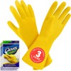 SteadMax 3/6 Pairs Cleaning Gloves, Reusable Natural Rubber Dish Gloves,