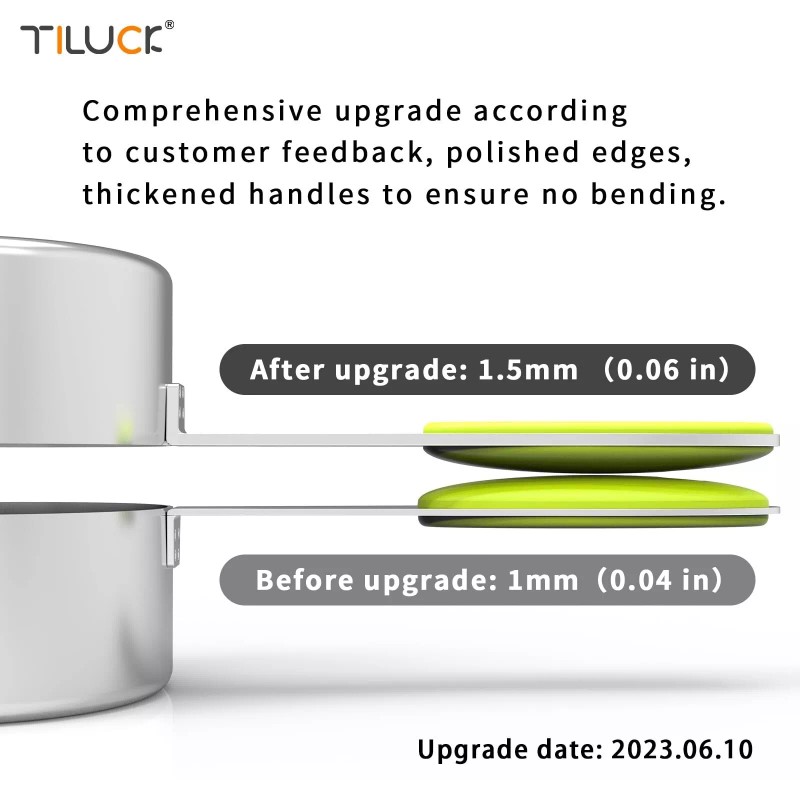 TILUCK measuring cups and magnetic measuring spoons set, stainless steel