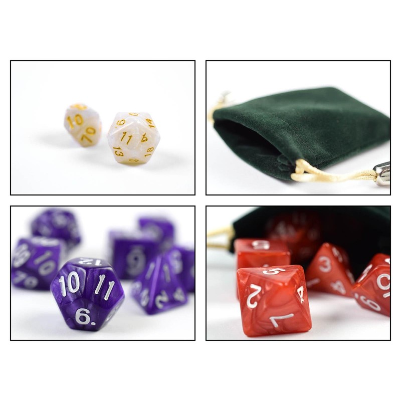 Shibby Pen & Paper Polyhedral Dice 7 Pieces, White