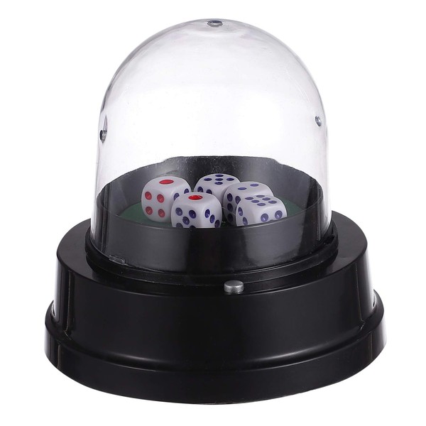 Toddmomy Dice Box Dice Games Automatic Dice Cup Electric Dice Roller Dice Automatic Roller Cup with 5 Dices for KTV Pub Bar Party Game Accessories Dice Box Big Dice