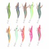 10pcs Squid Jig Hook Hard Fishing Lures Luminous Wood Fishing